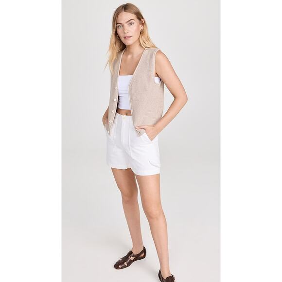 Alex Mill Phoebe Shorts White High-rise Patch Pockets Denim NWT $135 Size 8 - Picture 1 of 8